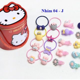 Hộp 40 chun buộc tóc nhiều kiểu cho bé