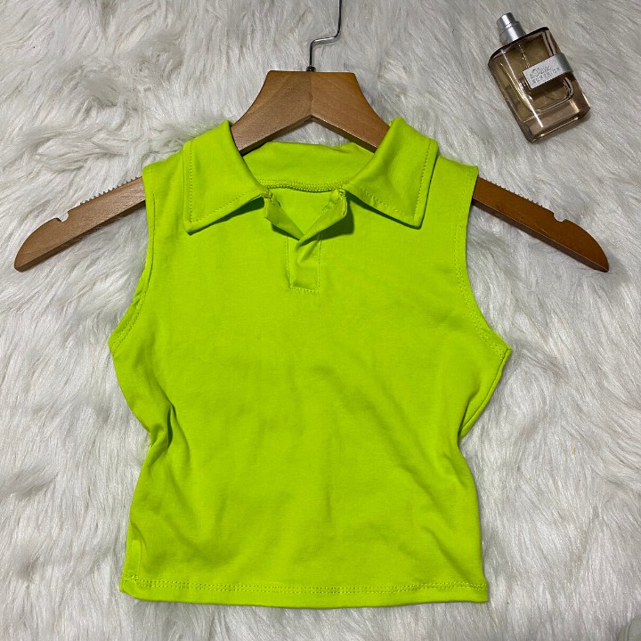 [Mã FASHIONT4WA2 giảm 10K đơn 50K] Áo Ba Lỗ Croptop Chất Porip Cổ Bẻ Thời Trang Siêu Xinh (hàng có sẵn) | BigBuy360 - bigbuy360.vn