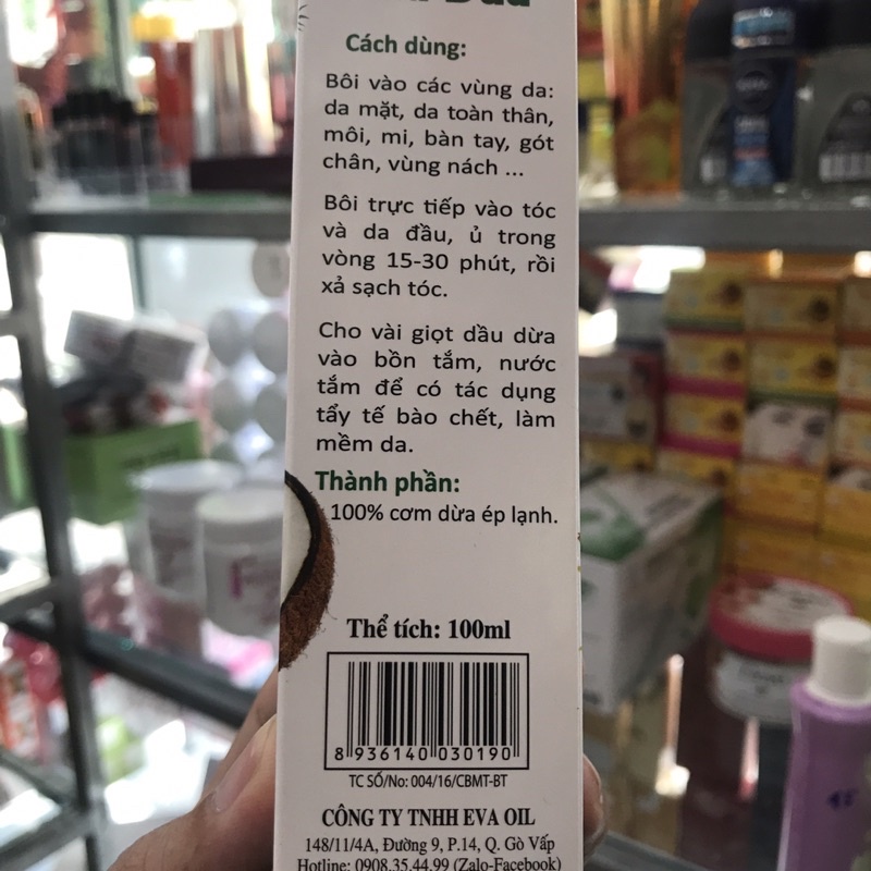 Dầu Dừa Nguyên Chất EVA OIL 100ml