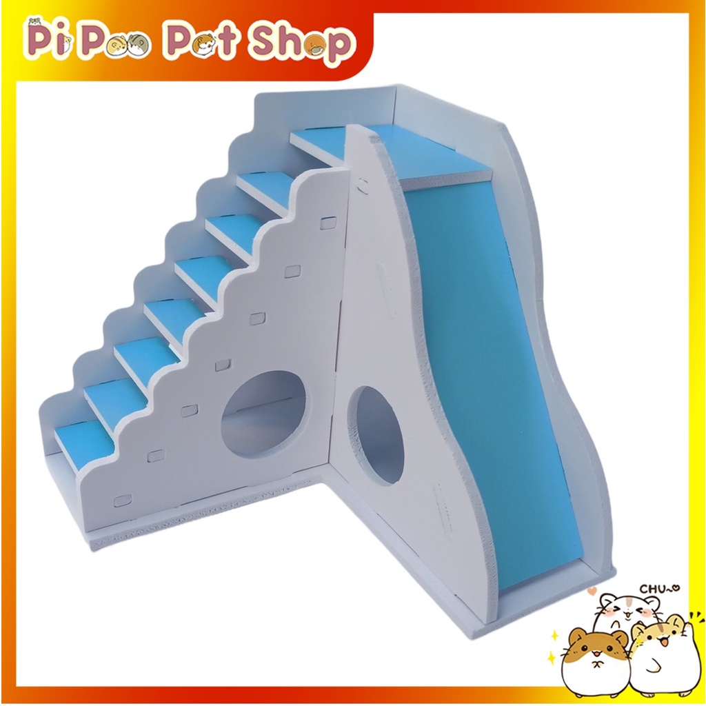 Nhà gỗ cho hamster - nhà cầu tuột
