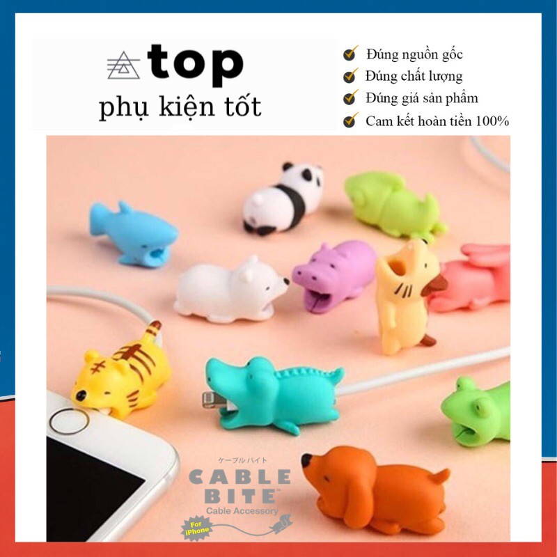 Phụ kiện thú silicon bọc bảo vệ đầu dây cáp sạc USB Cable Bite siêu cute siêu dễ thương