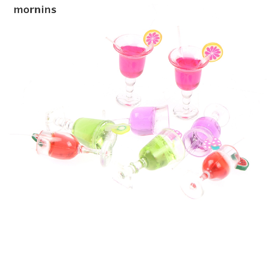 Mrns 2pcs 1/6 Scale Dollhouse Miniature Food Fruit Drink Goblet Bottle for Doll house .