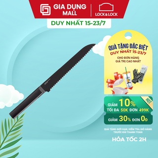 Dao cắt bánh mì không gỉ lưỡi răng cưa Bread Knife Lock&Lock Màu Đen CKK313 - Hàng Chính Hãng