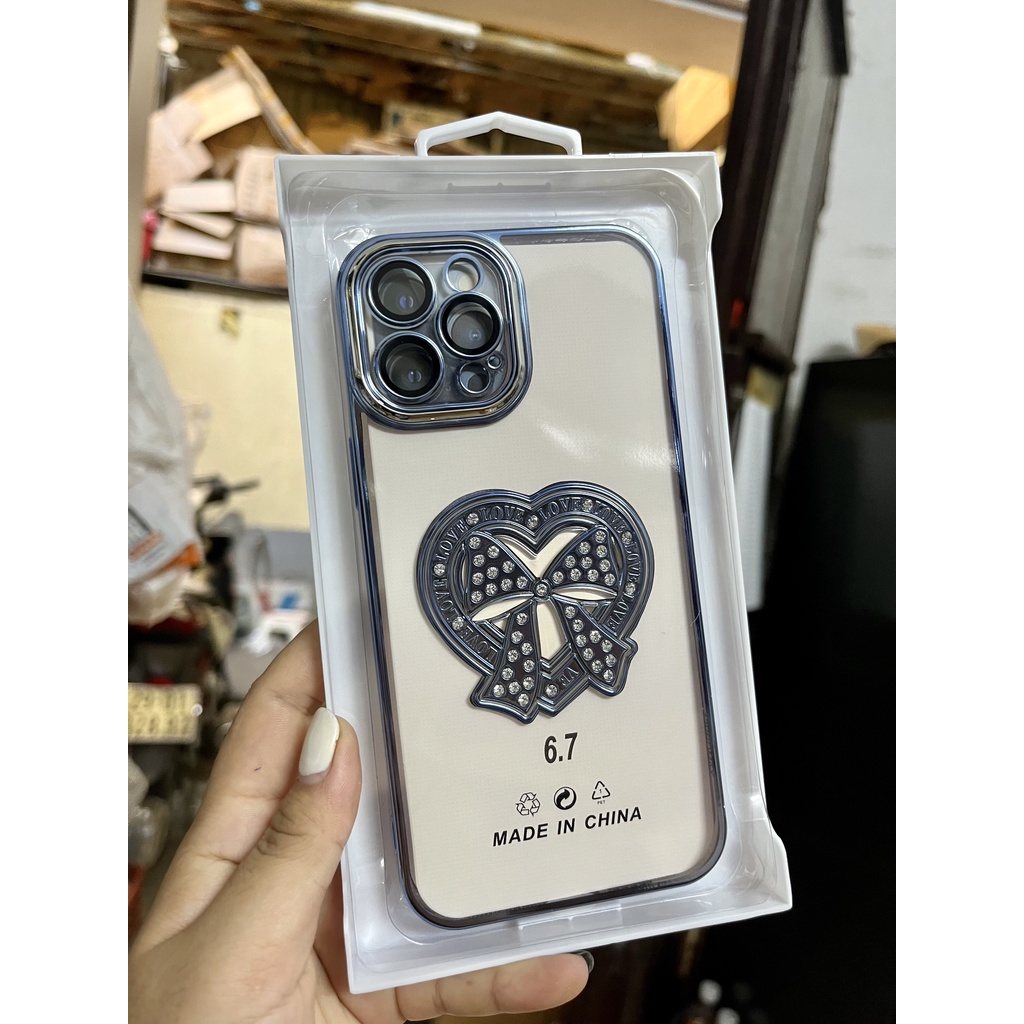 Ốp Lưng Điện Thoại Trong Suốt Đính Đá Lấp Lánh Chống Sốc bảo vệ camera Mẫu Mới Cho Iphone 11 12 13 MINI / PRO / MAX