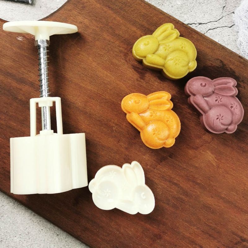 50g Khuôn Làm Bánh Trung Thu 2 Con Dấu Hình Con Thỏ