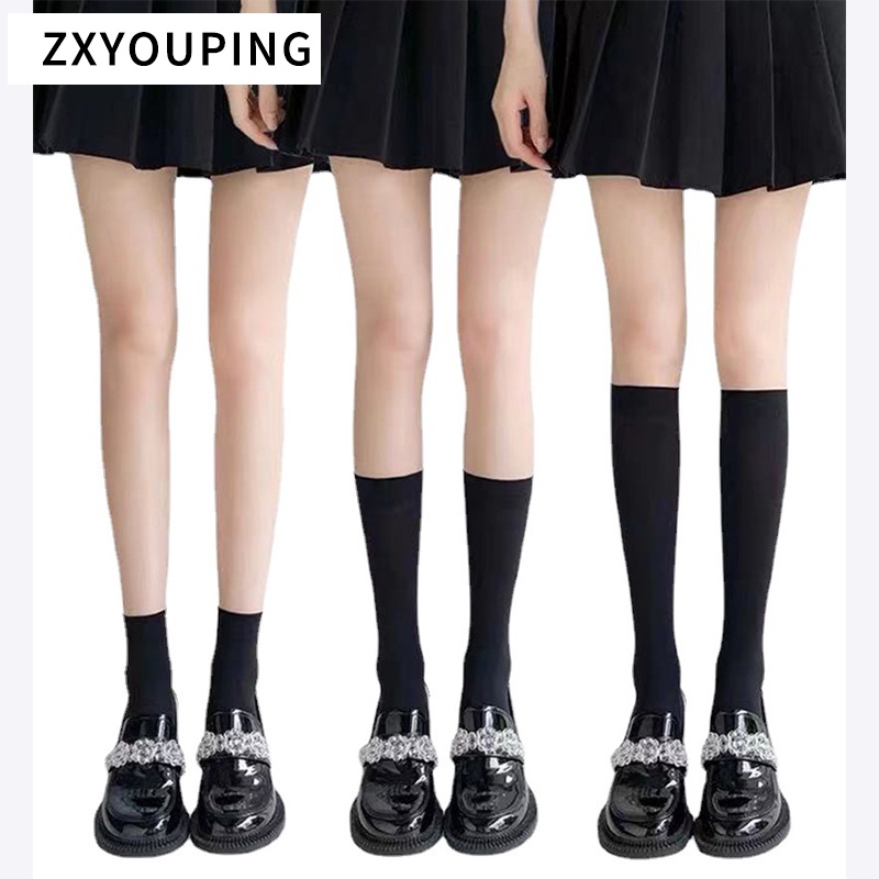 Vớ dài zxyouping màu trắng đen nhiều kích cỡ thời trang cho nữ