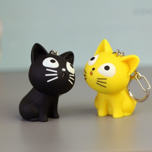 Móc Khóa Đèn Led Hình Mèo Có Đèn Led Phát Sáng,có âm thanh-Móc khóa hình mèo phát ra âm thanh và ánh sáng