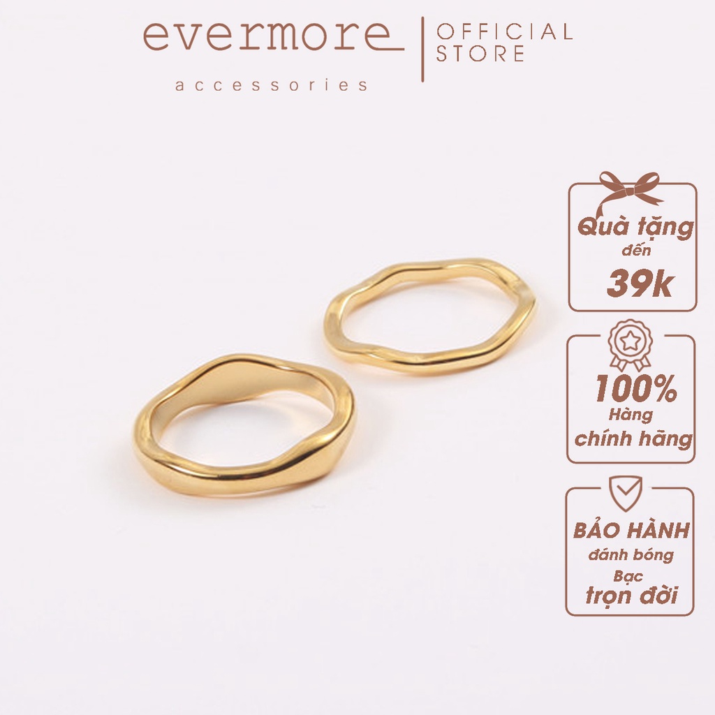 Nhẫn nữ cao cấp hình sóng nước EVERMORE kiểu minimalist, thanh lịch, sang trọng - N015