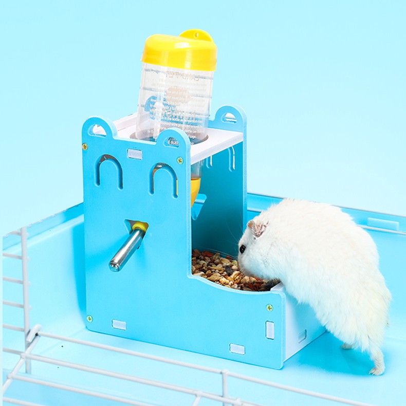 Bình Đựng Thức Ăn / Nước Uống Bằng Gỗ Và Nhựa Cho Chuột Hamster