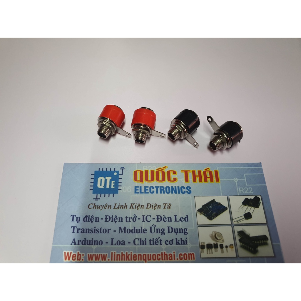 Combo 2 cặp cọc loa nhỏ màu đỏ đen (jack bắp chuối cái)