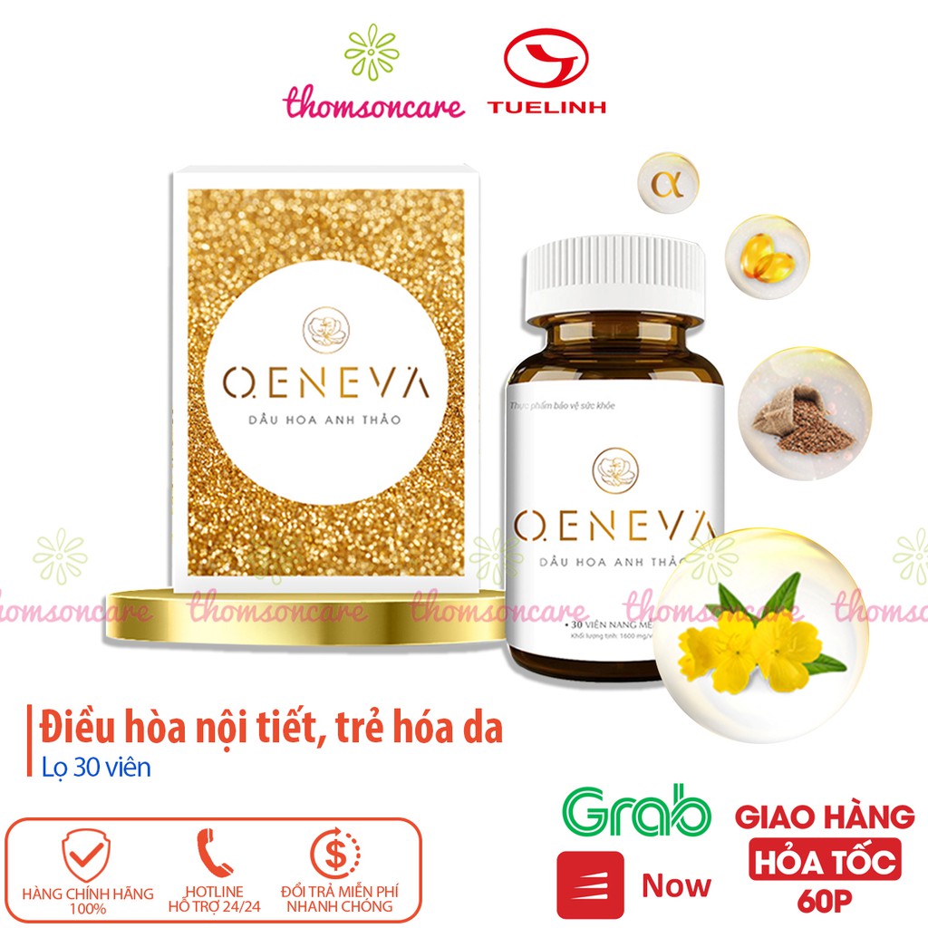 Cân bằng nội tiết, giảm lão hóa từ Dầu hoa anh thảo Oeneva của Dược Tuệ Linh - đẹp da Oen Eva hộp 30 viên
