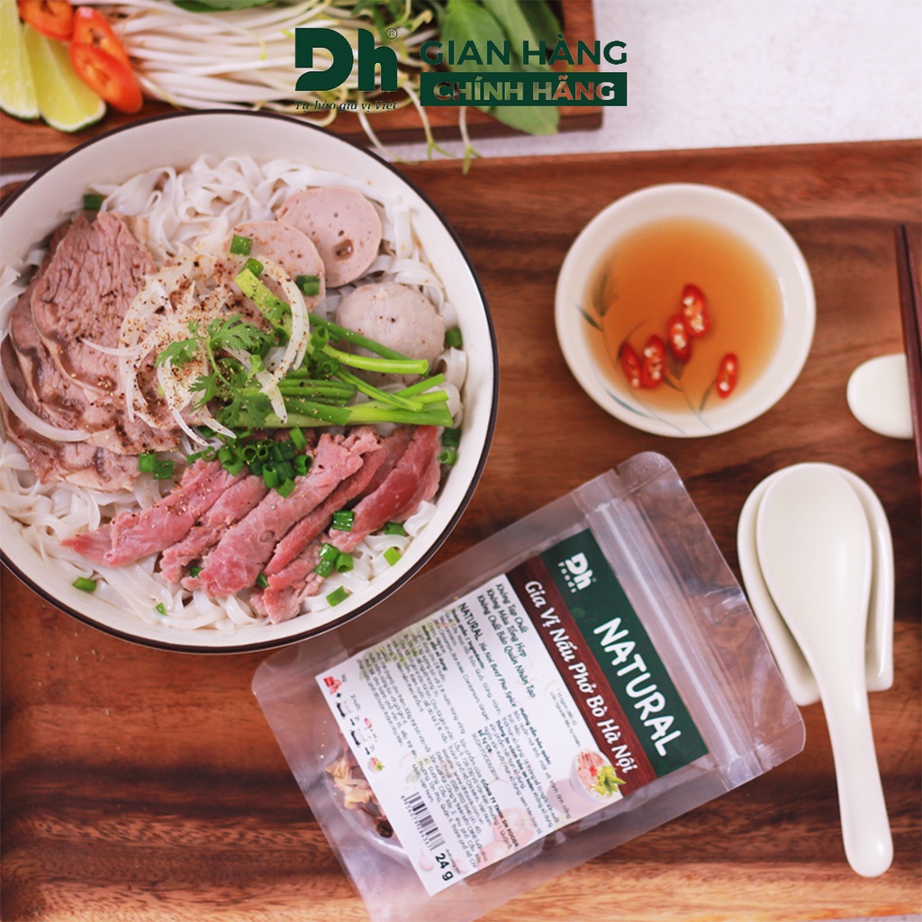 Gia vị nấu phở bò Hà Nội Natural DH Foods nêm sẵn thành phần tự nhiên gói 24gr - DHGVT75