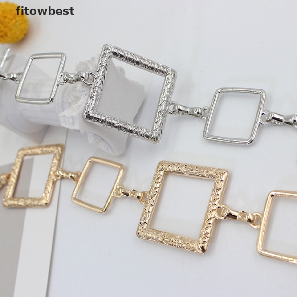Thắt lưng GJCUTE dây xích móc kim loại hình vuông có thể điều chỉnh thời trang cho nữ