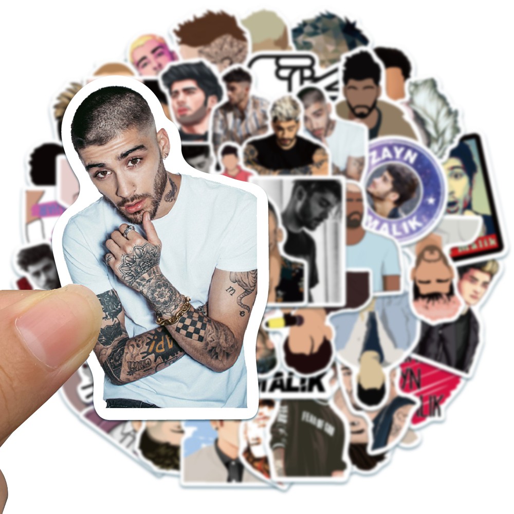 Bộ 10 / 25 / 50 Miếng Dán Chống Thấm Nước In Chữ One Direction Zyn Malik