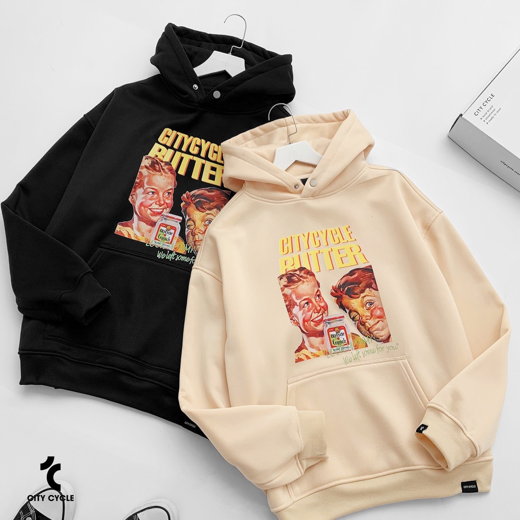 Áo hoodie local brand butter City Cycle - áo nỉ dài tay có mũ form rộng dáng unisex