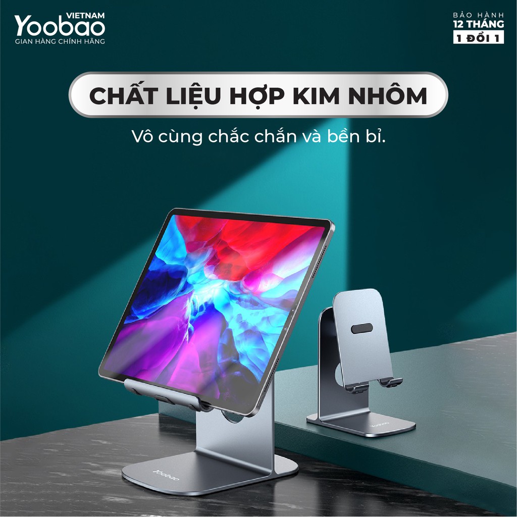 Giá đỡ điện thoại để bàn YOOBAO B4 Yo_8311 Hợp kim nhôm Điều chỉnh độ cao - Hàng chính hãng - Bảo hành 12 tháng