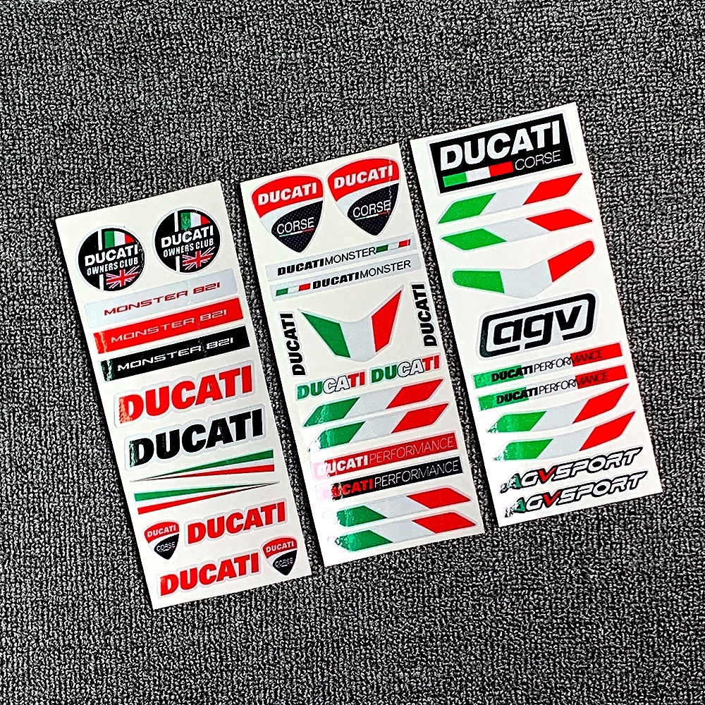 Miếng Dán Họa Tiết Logo Ducati Phản Quang 3m Trang Trí Mũ Bảo Hiểm