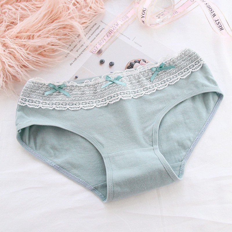 Quần Lót Nữ Cotton cao cấp kháng khuẩn mềm mại viền bèo đính nơ điệu đà mẫu C004 | BigBuy360 - bigbuy360.vn