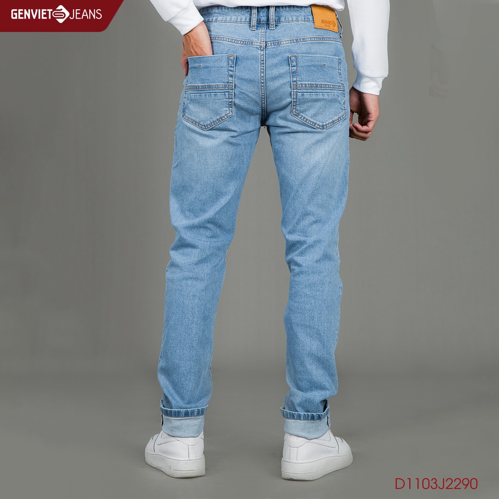 Quần Jeans Nam Genviet Jeans Dáng Đứng Col Đơn Giản Chất Bò Mềm Cao Cấp D1103J2290