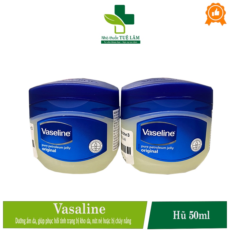 Sáp dưỡng ẩm phục hồi da khô, nứt nẻ Vaseline Pure Petroleum Jelly Original hũ 50ml