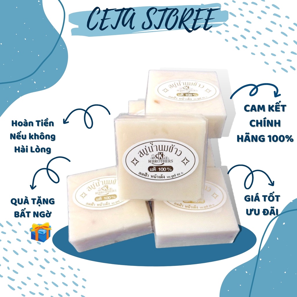 Xà Phòng Cám Gạo / Xà Phòng Trắng Da Thái Lan Thái Lan Jam Rice Milk Soap 65gr