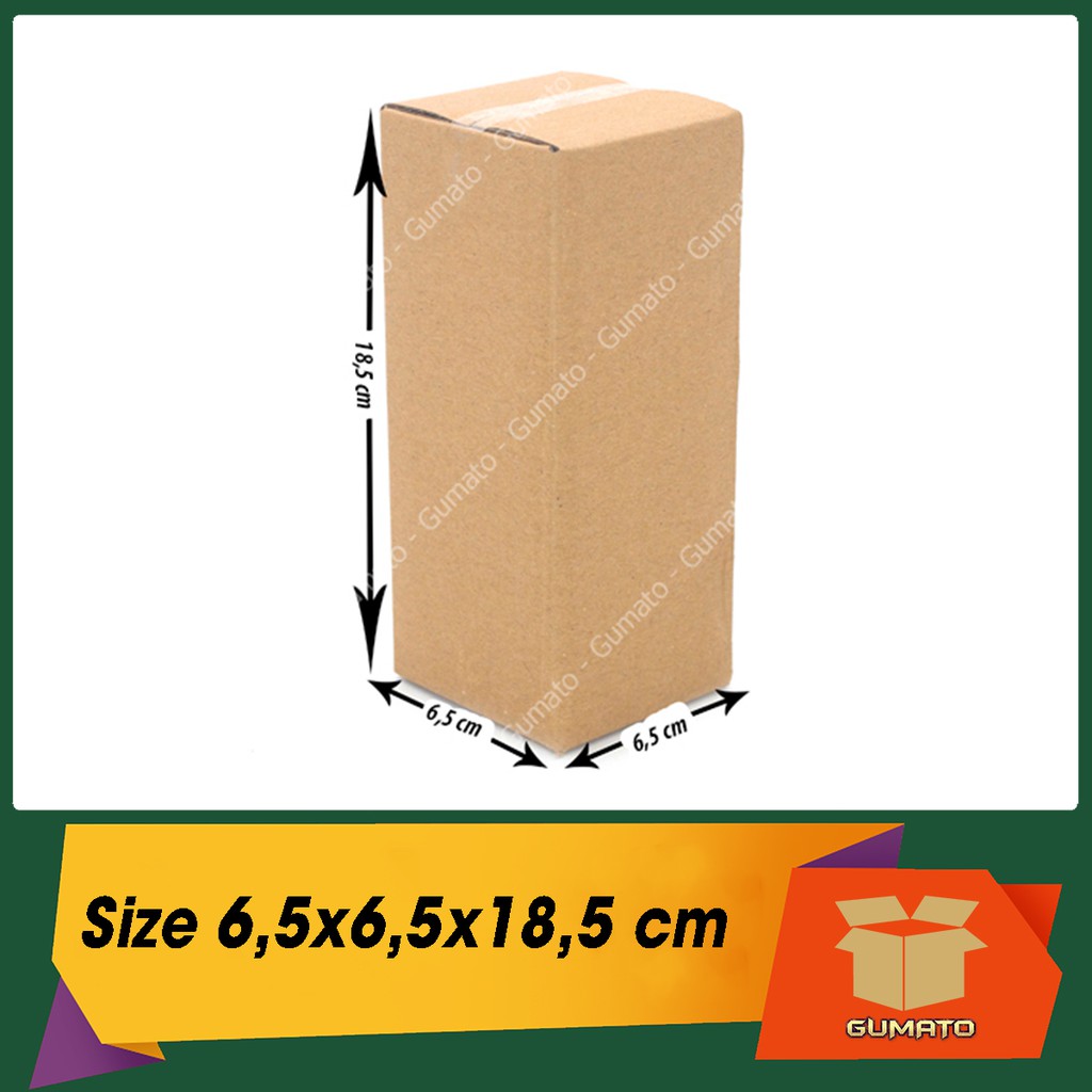 Size 6,5x6,5x18,5 cm, hộp giấy thùng carton gói hàng tại Gumato (Mã số P3)