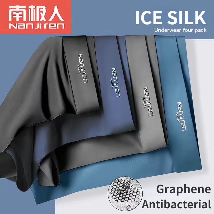 L-5XL Quần lót nam Boxer mùa hè vải lụa băng, Quần sịp nam đùi thun lạnh cao cấp kháng khuẩn, siêu co dãn 4 chiều QUẦN SỊP NAM