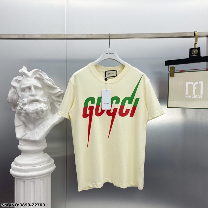 Áo Phông Nam Cotton 100% In Chữ GG Sét Gai Hai Màu AP74P