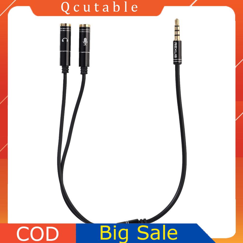 Dây cáp chia 2 cổng tai nghe + Mic 3.5mm