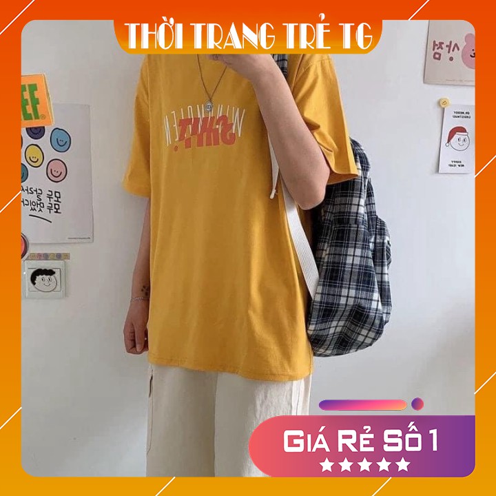 Áo thun 𝑭𝒓𝒆𝒆𝒔𝒉𝒊𝒑 Áo phông form rộng dáng Unisex L97, mặc lớp, nhóm, cặp in chữ SHIT.