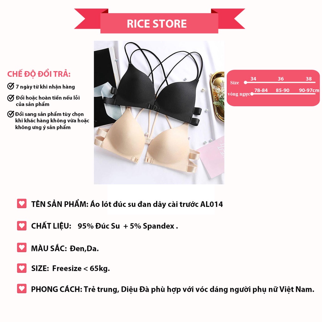áo lót nữ đúc su cài trước đệm mỏng không gọng nâng ngực cao cấp sexy KIMCHIBIKINI bra 4 dây gợi cảm big size AL014 | BigBuy360 - bigbuy360.vn
