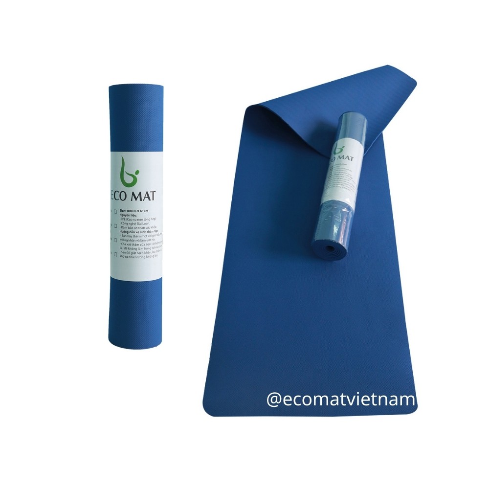 (ẢNH THẬT+ VIDEO) THẢM TẬP YOGA ECO MAT CHẤT LIỆU TPE, 1 LỚP, DÀY 6LI