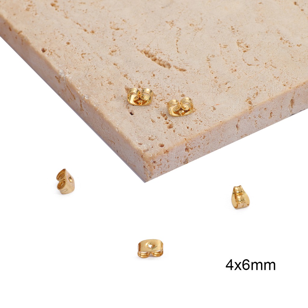 Set 50 chuôi gắn khuyên tai Beadia mạ vàng 18K hình viên đạn/bướm tùy chọn