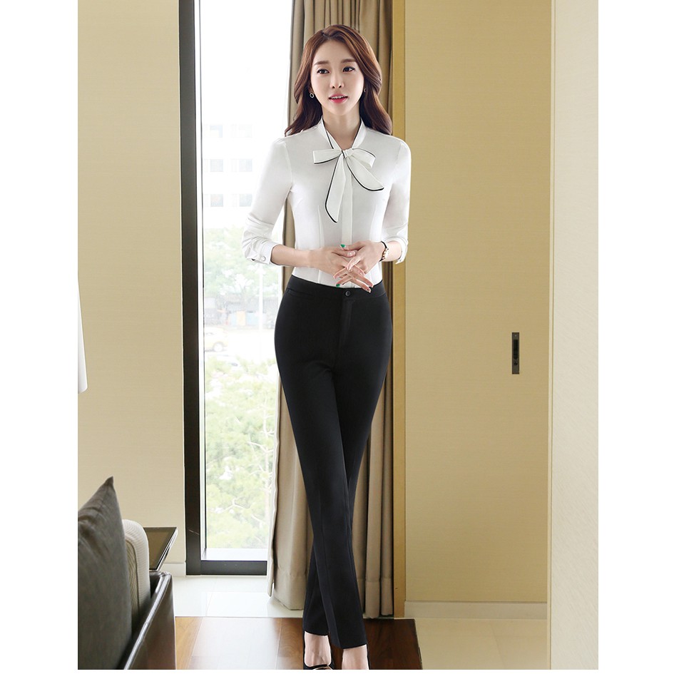 Áo sơ mi nơ cổ viền nổi bật – MS0075A
