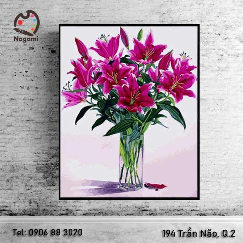 Tranh tô màu theo số sơn dầu số hóa DIY Painting (40*50cm) có khung căng sẵn