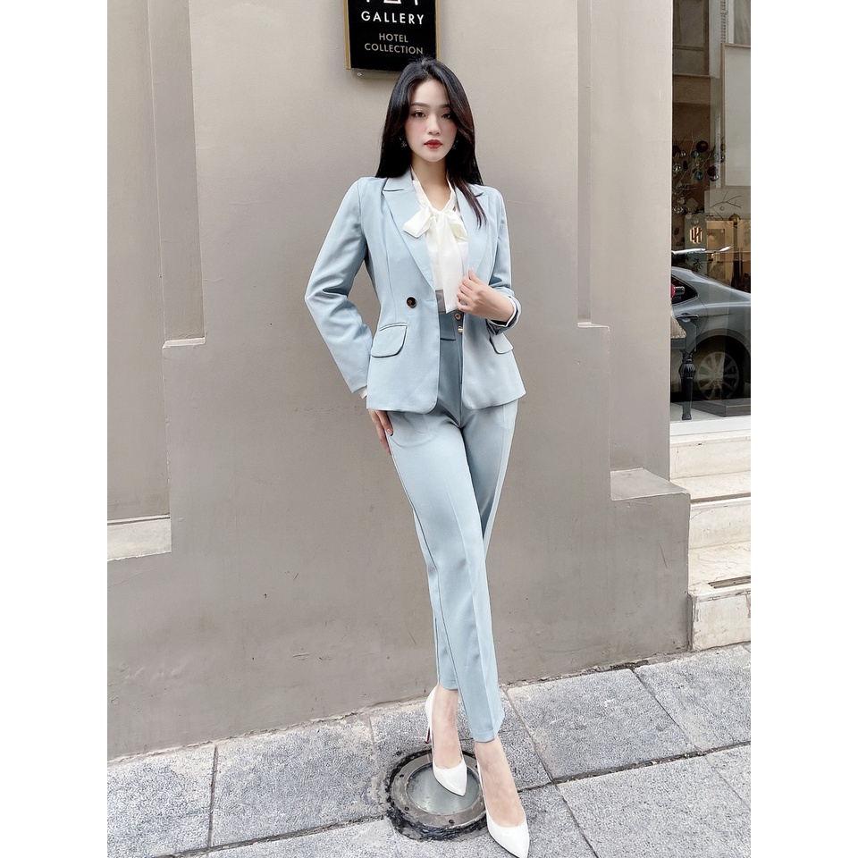 Set blazer áo, quần, chân váy công sở HILA (Mã SP: SET1035)