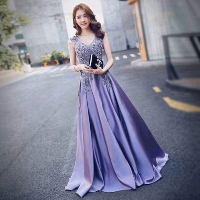 ĐẦM MAXI XOÈ ĐÍNH HOA 3D CAO CẤP