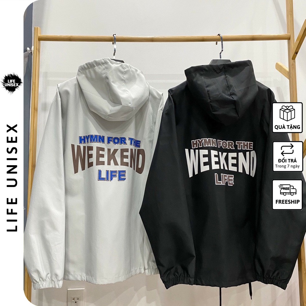 Áo khoác dù 2 lớp chống nắng WEEKEND dành cho nam nữ cho cặp đôi,form rộng phong cách unisex-LifeUnisex.GAKD63