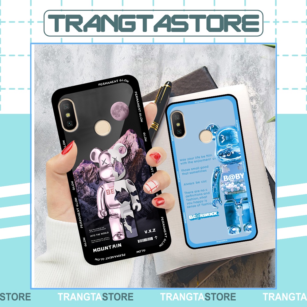 Ốp Xiaomi Redmi 6 Pro / Mi A2 Lite in hình gấu Bearbrick,Mountain,xanh,đen,đỏ giá rẻ
