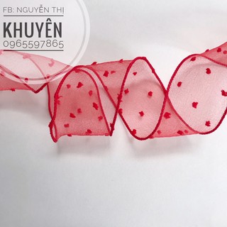 Ruy băng voan chấm bi nổi 5 cm