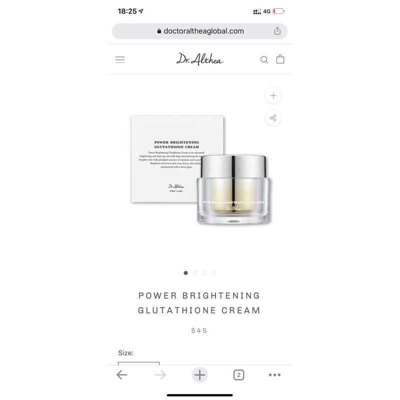 Kem dưỡng trắng nâng tông Dr.Althea Power Brightening Glutathion Cream- Hàng xách tay chính hãng Hàn Quốc