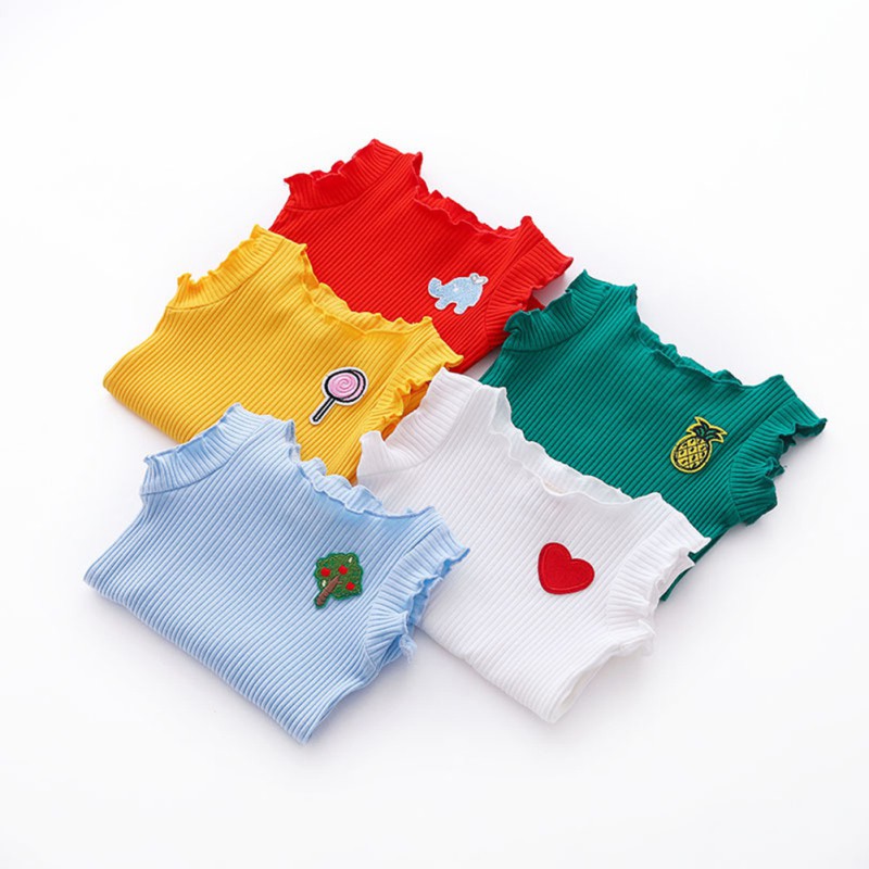Áo Thun Sát Nách Màu Trơn Đáng Yêu Hợp Thời Trang Cho Bé