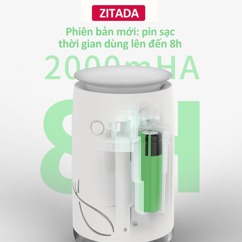 Máy xông tinh dầu khuếch tán tinh dầu phun sương tạo ẩm Zitada dùng pin sạc 310ml cho phòng ngủ phòng khách văn phòng