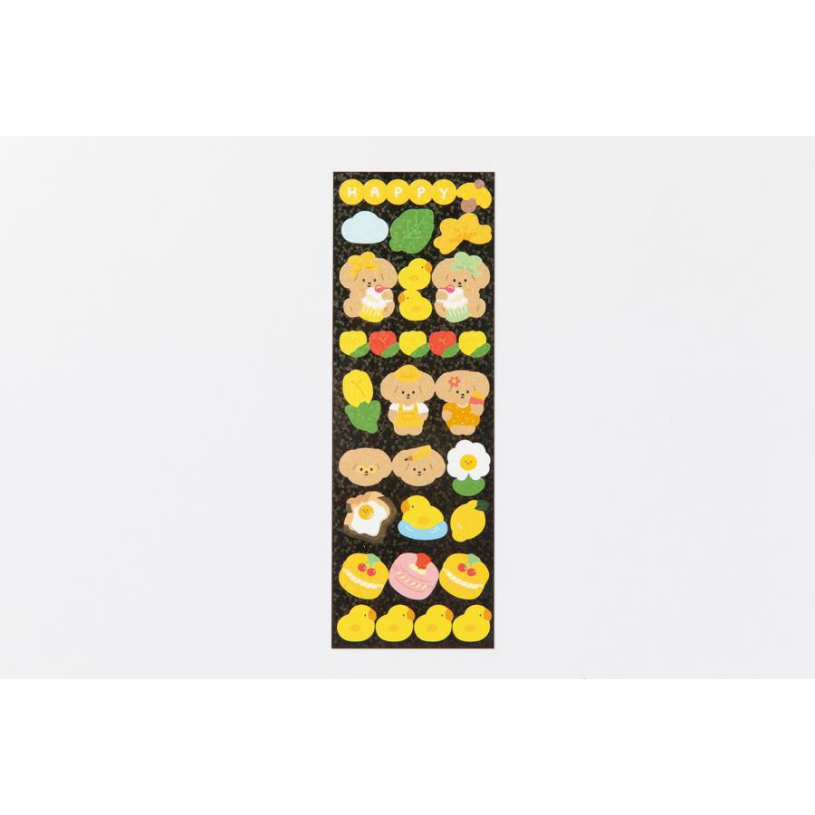 Set 2 Tấm Sticker  ARTBOX Hàn Quốc Hologram Hình Chú Cún Puppy Vàng Dễ Thương
