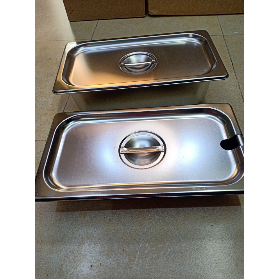 Combo 5 Khay 1/3 Khay Inox Đựng Thạch Topping Đựng Thực Phẩm Đựng Kem GN 1/3