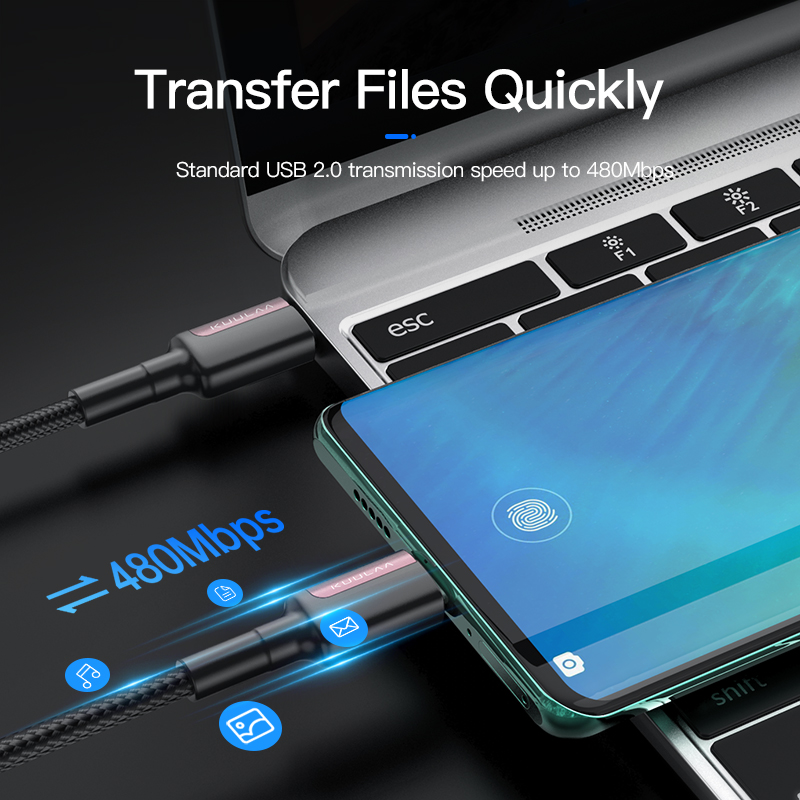 Cáp Sạc Dữ Liệu KUULAA KLX-31 Type C 5A PD100W USB2.0 Cho Huawei Xiaomi
