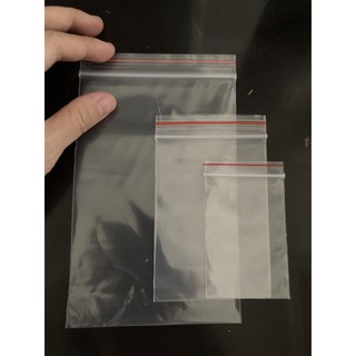 1 lốc Túi zip /ziper chỉ đỏ đựng thức ăn, phụ kiện trang sức , chia thuốc