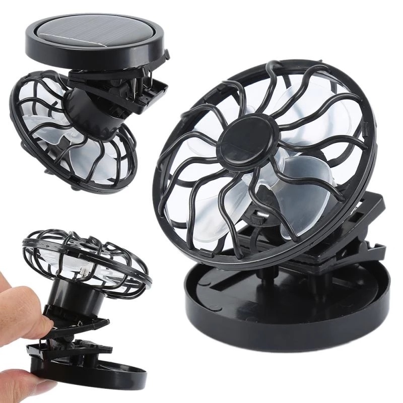 Quạt Mini Năng Lượng Mặt Trời Kèm Kẹp Nón Tiện Dụng Khi Đi Cắm Trại