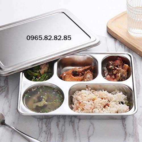 Khay cơm 5 ngăn Hàn Quốc giá rẻ ( tặng kèm muỗng inox)