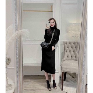 Váy Len Cổ Lọ Dáng Dài